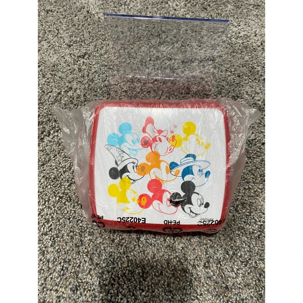 Disney Mickey Mouse Sandwich Container Kids OS Red Like New Plastic Lunch Box